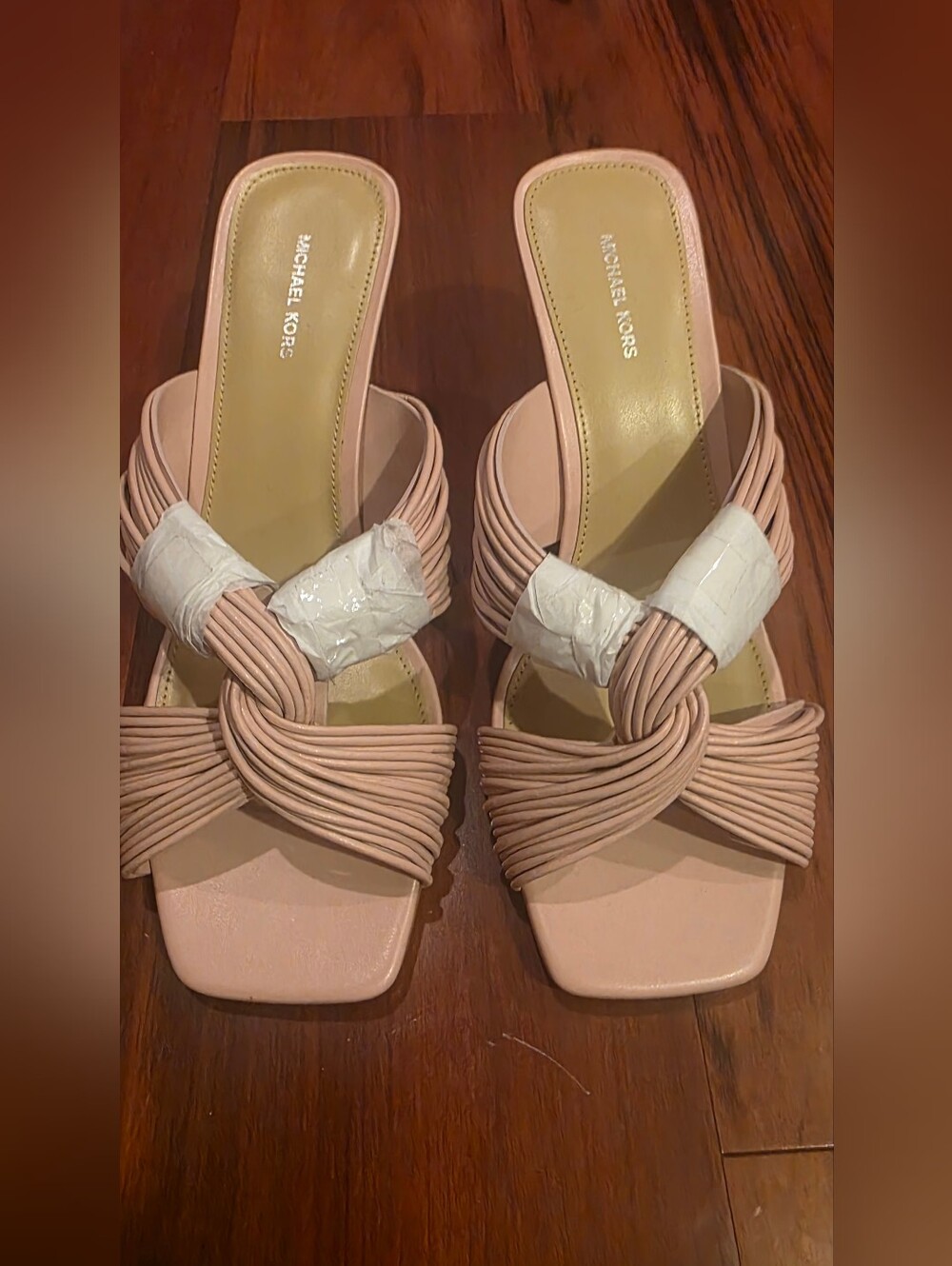Michael Kors Blush Braided Knot Slide Sandals